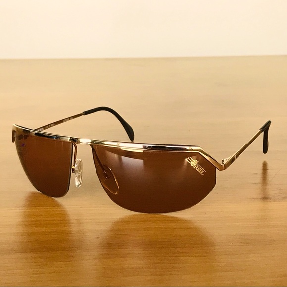 SILHOUETTE - Vintage 90s - Brown/Amber/Gold Sunglasses